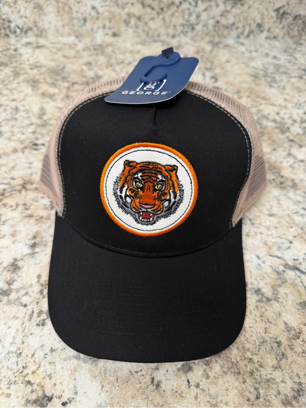 George Kids Black & Tan Tiger Patch Trucker Hat